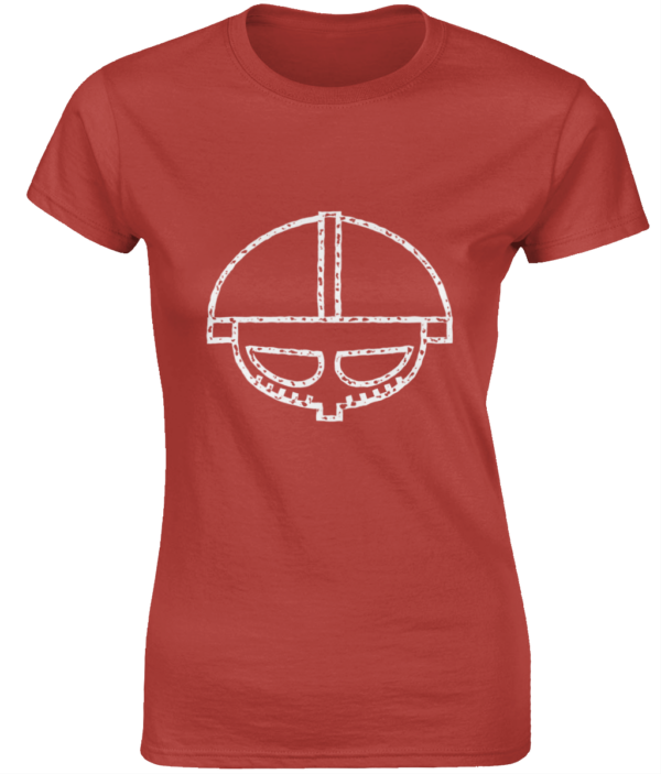 Dames Fitness Viking T-Shirt logo groot antique red