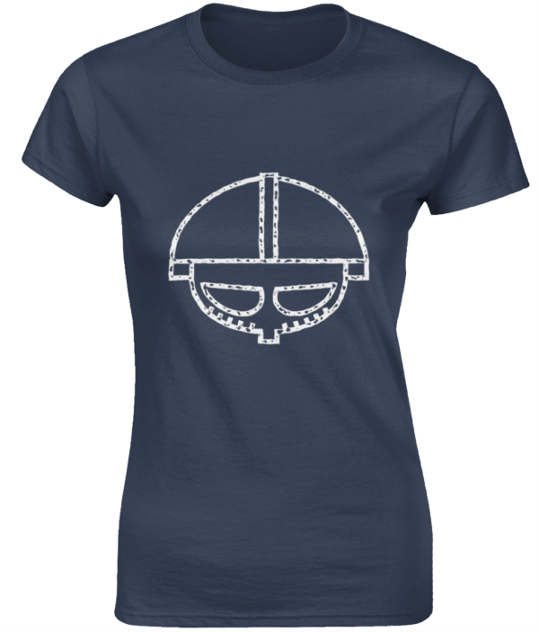 Dames Fitness Viking T-Shirt logo groot antique navy