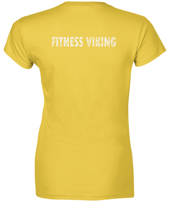 Dames Fitness Viking T-Shirt logo groot achterkant Daisy