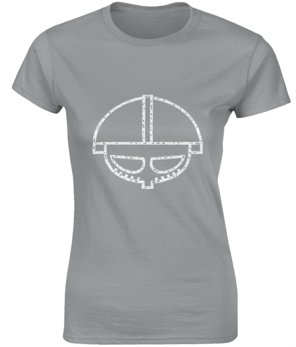 Dames Fitness Viking T-Shirt logo groot antique sports grey
